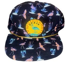 Ambsn Pink Flamingo Campers Hat Tropical Adjustable Beach Flamingo Retro